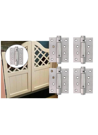 Buy Pack Of 4 Single Action Hinges Ss 4 Inch Spring Door Hinge Self Closing Automatic Door Hinges in UAE