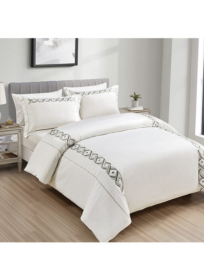 Buy 3-Piece Baikal Duvet Cover Set, Ivory - 200TC, 230x220 cm in UAE