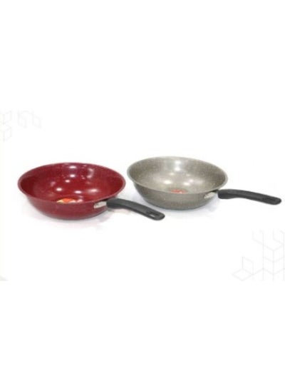 Buy Coated frying pan with a deep granite pattern 24 cm in Saudi Arabia