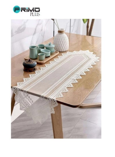 Buy Hollow Lace Table Runner White in Saudi Arabia