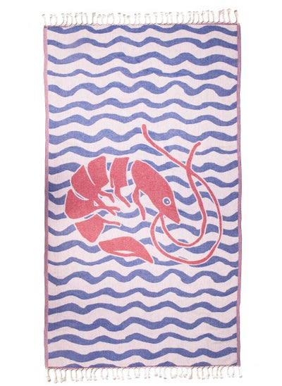 Buy Shrimp Patterned Turkish Peshtemal 100% Cotton in Saudi Arabia