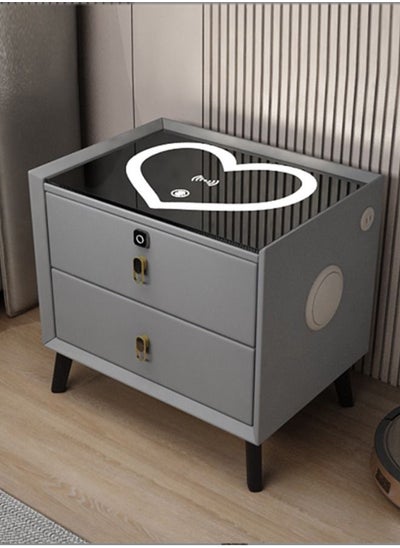 Buy Smart Bedside Table, Morden Nightstand End Table, Sofa Side Table, with Wireless Charging USB Port and Adjustable LED Lights in Saudi Arabia