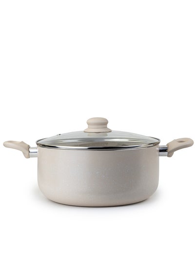 اشتري WILSON Oak Casserole with Lid and Marble Coating, Soft Touch Handle, Stew Pot Suitable for Gas, Electric, Induction, and Ceramic Stove Dutch Oven - 26cm – Cream في الامارات