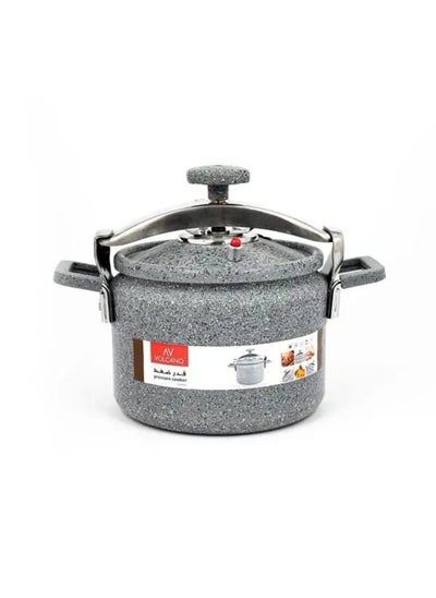 Buy Volcano gray granite pressure cooker with metal handle 11 liters in Saudi Arabia