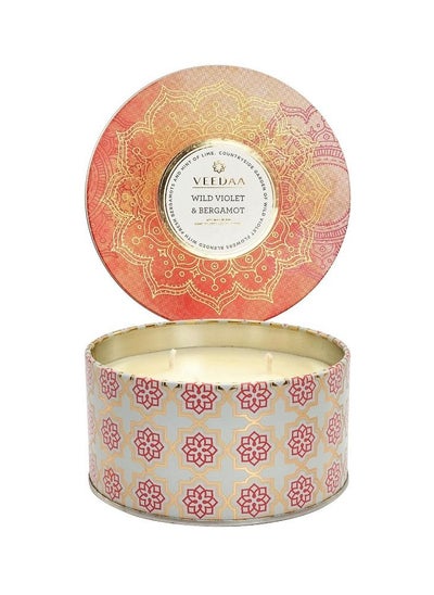 اشتري VEEDAA Wild Violet & Bergamot Soy Wax 3 Wick Tin Scented Candle (Burns 40 Hours) في الامارات