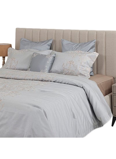 اشتري Zoraida 6-Piece Comforter Set, Grey - 240X260 Cm في الامارات