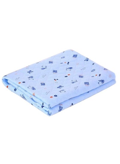 Buy Comfortable Baby Printed Soft Cotton Towel Blue in Saudi Arabia