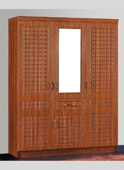 Buy MODERN 3 Door Wooden Wardrobe Cabinet Cupboard Engineered Wood Perfect Modern Design Color Charry in UAE