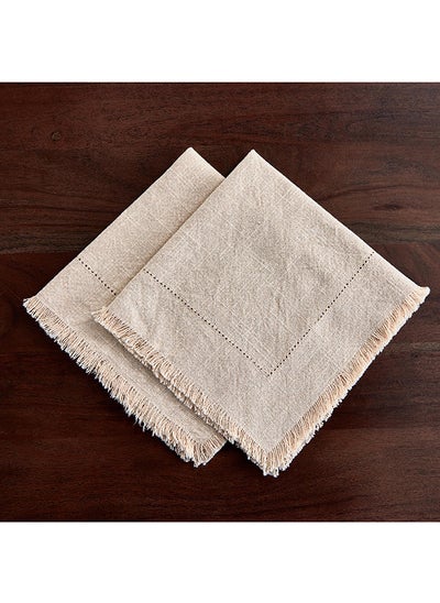 Buy Naturio 2-Piece Faggoting Napkin Set 40 x 40 cm in UAE