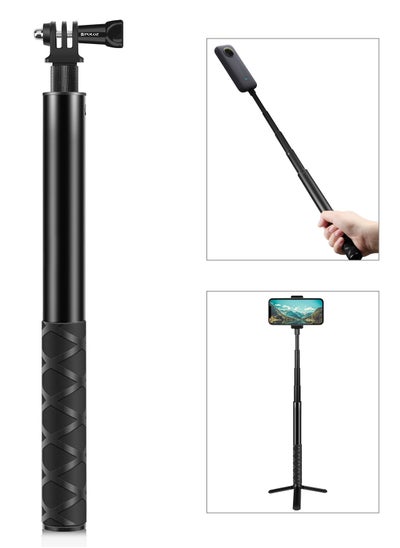 Buy PULUZ 110cm Metal Selfie Stick Monopod with Invisible Adapter Base & Screw for Insta360 One RS / X2 / X3 in UAE