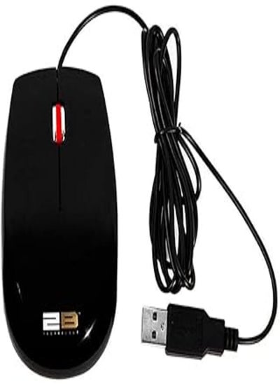 اشتري 2B (MO16R) Optical wired mouse, Piano finishing - Black/Red في مصر