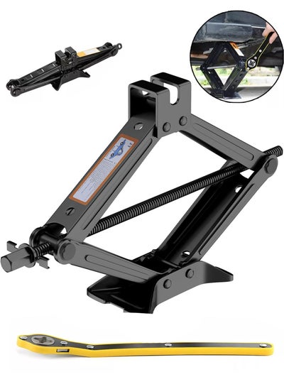 Buy Scissor Jack for Car - 2 Ton (4409 lbs) Car Jack Kit with Saving Effort Ratchet Design,Car Tire Jack for Auto/SUV/MPV (2 Ton) in Saudi Arabia