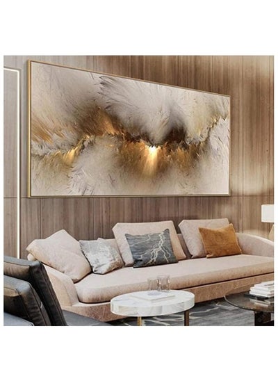 Buy Canvas Wall Art for Living Room Frameless Abstract Golden Cloud Paintings Artwork Wall Decor for Living Room Home Office Decorations 50X100cm in Saudi Arabia