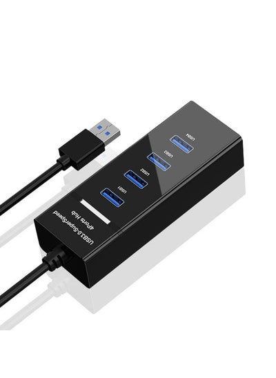 Buy 4 Port USB 3.0 Hub 480MGbps Converter Cable Adapter Black in Saudi Arabia