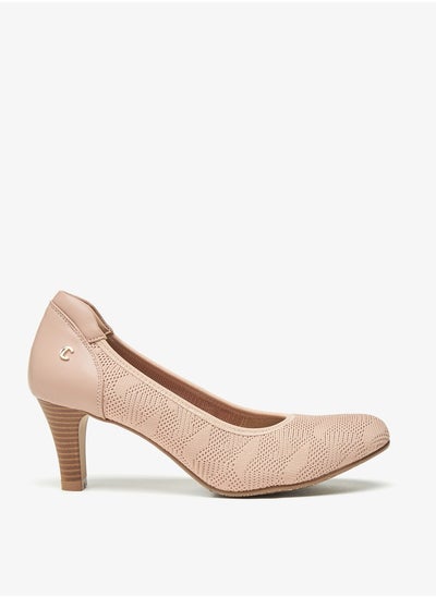 اشتري Women's Textured Slip-On Pumps with Cone Heels في السعودية