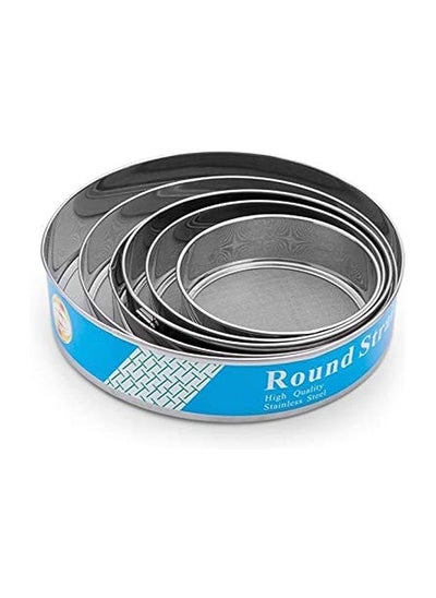 Buy Round Stainless Steel Mesh Flour Sifter Strainer for Kitchen 6 Pieces in Egypt