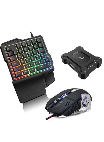 Buy CP-08 PUBG Gaming Kit One Handed Keyboard, Mouse With Converter in UAE