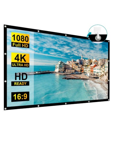 Buy Projector Screen, 120 inch Outdoor Projector Screen, 16:9 Foldable Anti-Crease Portable Projection Movies Screens, Double Sided Washable, for Home Theater, Camping Party, Office in Saudi Arabia