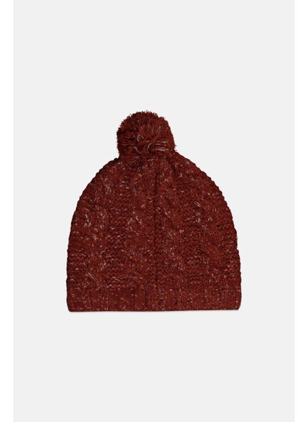 اشتري Women Pompoms Knitted Beanie, Brown في الامارات