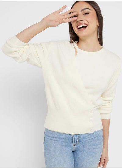 Buy Asymmetric Wrap Detail Sweater in UAE