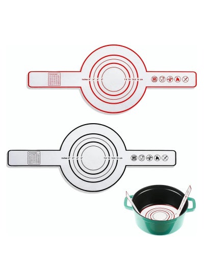 اشتري Silicone Baking Mat, for Dutch Oven Bread Baking Black and Red Non-stick في الامارات