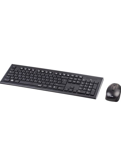 اشتري Hama Cortino Wireless Keyboard and Mouse Set for Windows, 2.4 GHz Wireless Unifying USB Receiver, Compatible with PC, Laptop – (Black) في الامارات