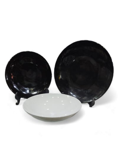 Buy Dinner set porcelain 18 piece Fathy Mahmoud - BLACK & WHITE in Egypt