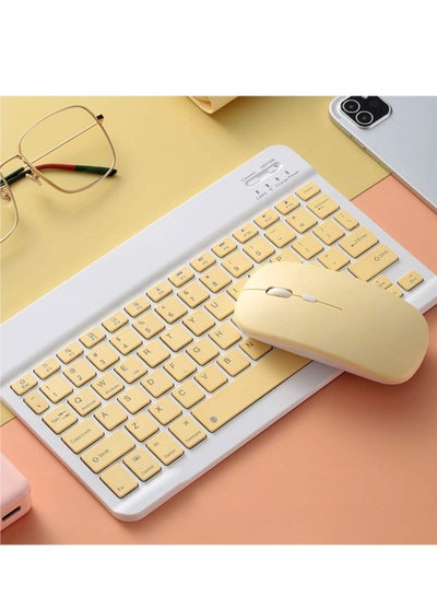 Buy Wireless Keyboard Mouse Combo, Wireless Keyboard and Mouse Set 2.4G Ultra-Thin Sleek Design for Windows, Computer, Desktop, PC, Notebook, Laptop - 10 inch in UAE