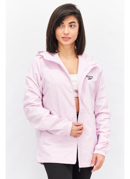 Buy Women Sportswear Fit Hooded Long Sleeve Running Sweatshirts, Pink in UAE