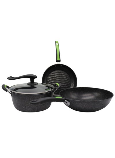 Buy Three-Piece Cookware Set Diameter 30 25 25cm in UAE