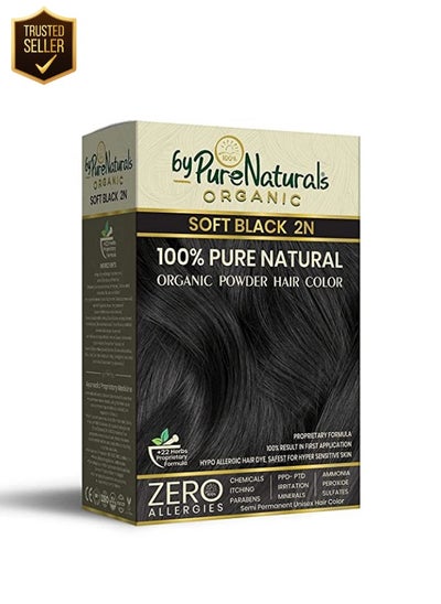 Buy 100% Organic Soft Black Hair Color Powder 120gm - Natural Hair Color for Women & Men- Safest Beard Colour for Men in UAE