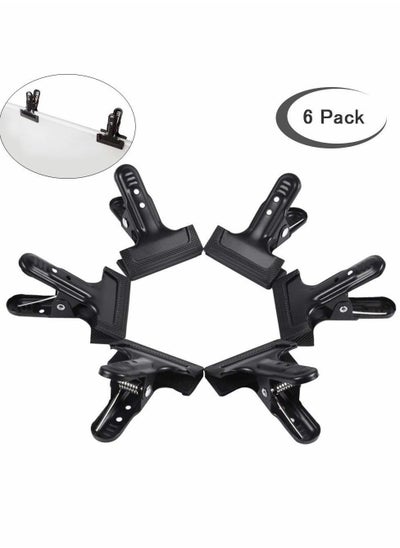 اشتري Backdrop clips, 6 Pack Spring Clamps Heavy Duty Photography Background Clips with Protective rubber, large backdrop clamps for backdrop stand, Photo Studio,Adjustable Background Stand في الامارات