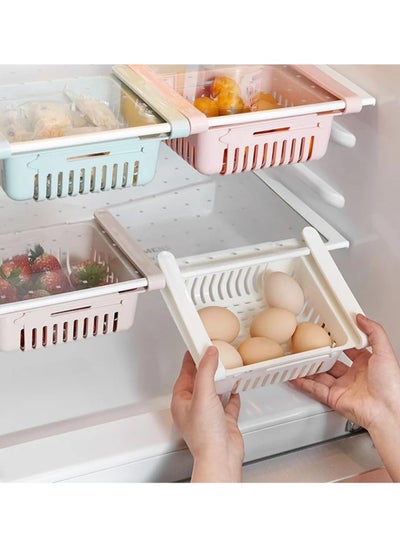 اشتري Set of 4 Hanging Kitchen Organizer Refrigerator Egg Fruit Storage Box Drawer Baskets Kitchen Accessories Fridge Organizer Shelf, Multicolour في الامارات