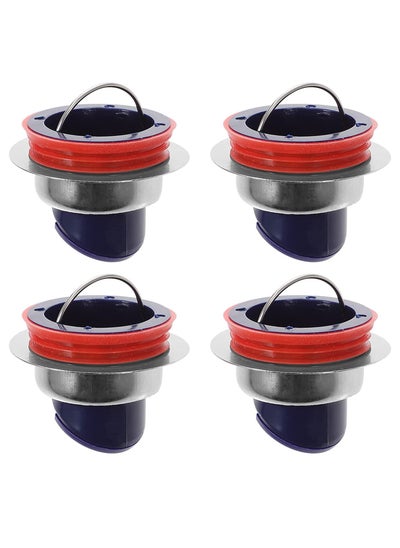 اشتري Floor Drain Odor Proof Core 4 Pcs Drain Guard Sewer Backflow Preventer Deodorization Drain Plug Hair Stopper Hair Catcher for Kitchen Bathroom Laundry Dark Blue White في الامارات