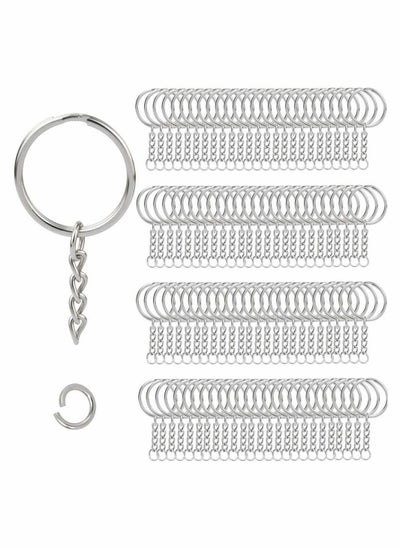 Buy 100pcs Metal Split Key Chain Rings with Silver Ring and Open Jump Bulk in Saudi Arabia