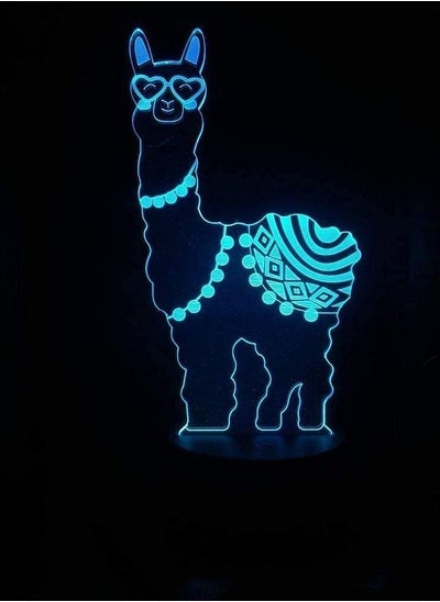 اشتري Multicolor 3D Illusionslamp LED Night Light Grass Mud Horse Alpaca USB Touch Sensor Room Decorative Table Lamp Best Birthday Gifts for Kids في الامارات