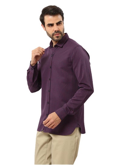 Buy Regular Fit Navy Blue & Beige Plaids Comfy Shirt - Red in Egypt