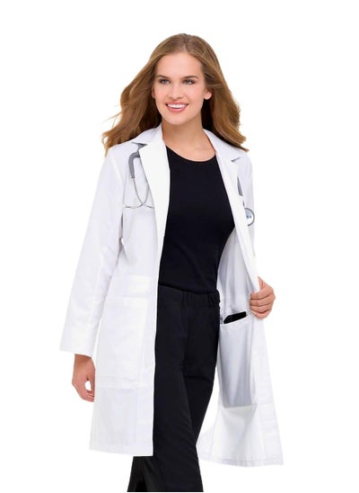 Buy Ladies Wrinkle Free Lab Coat White Laboratory Coat For Women Long Sleeves Doctor Coat Soft Comfortable Professional Chemistry Coat in UAE