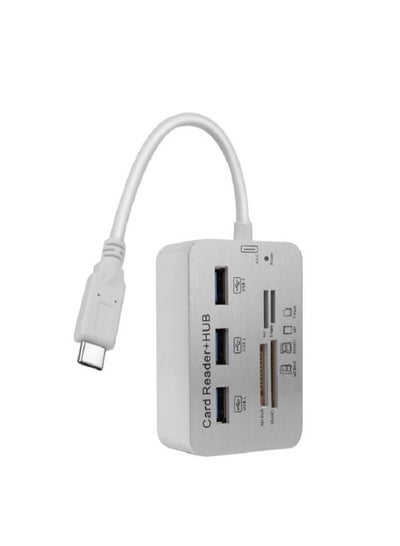اشتري Type C USB 3 Port USB Hub 3.0/3.1 With Memory card Reader Adapter USB Micro USB TF SD Card في السعودية