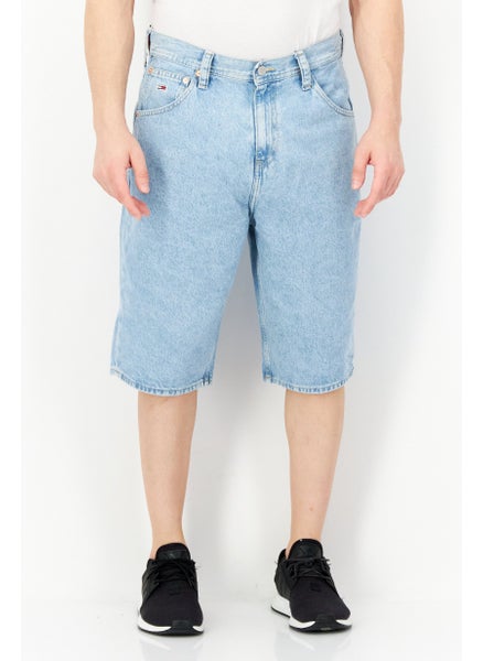 Buy Men Washed Denim Short, Blue in UAE