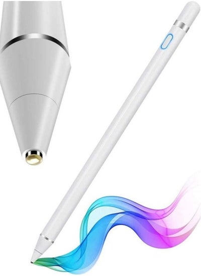 Buy Active Stylus Pencil for Touch Screen Compatible with iOS Android Microsoft Tablets Phone Handwriting and Games Fine Point Digital Capacitive Drawing Pencil Palm Rejection White in UAE