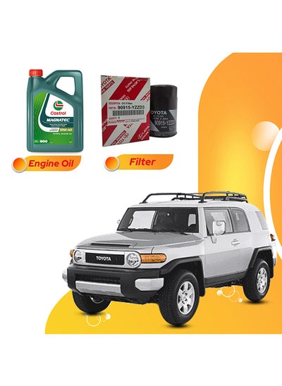 Buy Fjcruiser 7 Liters 10W40 Castrol Magnatec Oil And Original Filter in UAE