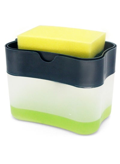 اشتري Soap Pump Dispenser and Sponge Holder for your Kitchen Sink, Counter Top Liquid Dish Washing Dispenser في الامارات