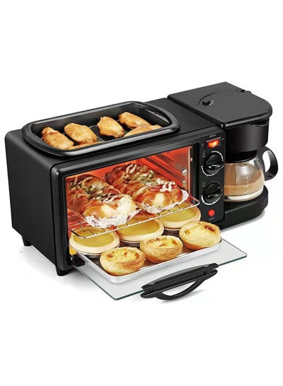 Buy 3 in 1 Breakfast Maker With a Free Baking Tray - Includes Frying Pan, Oven and Coffee Maker in UAE