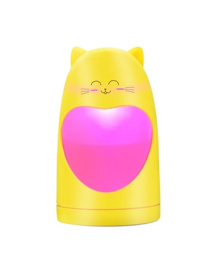 Buy Mini Cat Humidifier Air Purifier with Colorful LED Light 180ml 2W YYM-201 Yellow in UAE