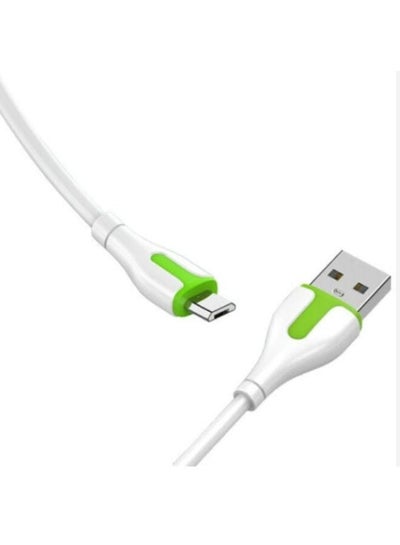 Buy LS571 Fast Charging Data Cable Micro To USB-A, 1M Length And 2.1A Output - White in Egypt