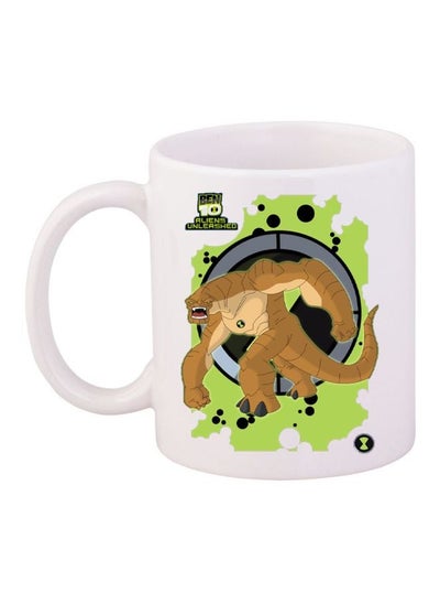 Buy Humungosaur Printed Coffee Mug White/Green/Brown 11ounce in UAE