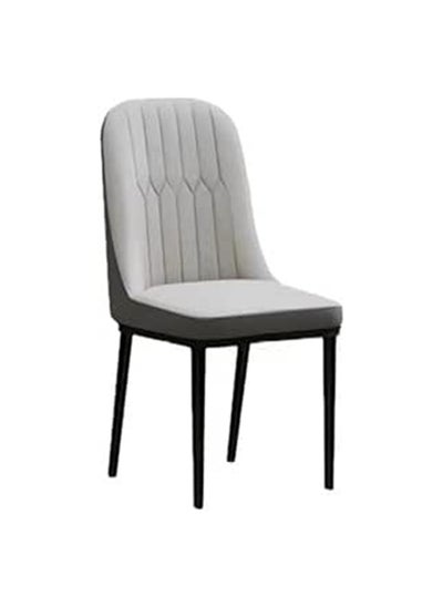 Buy SKY-TOUCH Dining Chair - PU Leather, Soft Seat & Back, Metal Legs - Grey in UAE