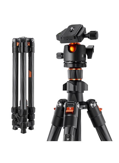 اشتري Portable Camera Tripod Stand Carbon Fiber 63.78 Max. Height 17.64lbs Load Capacity Low Angle Photography Travel Tripod with Carrying Bag في السعودية