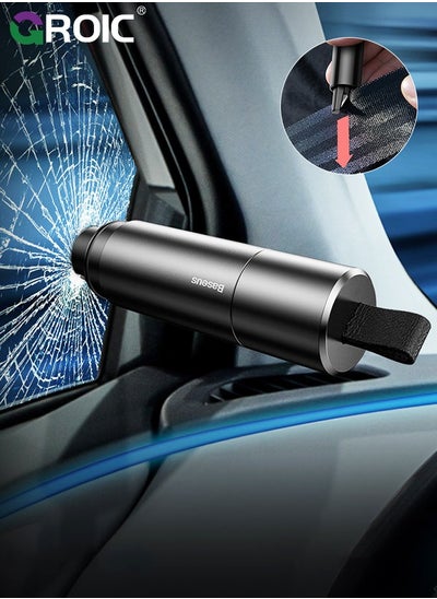 اشتري Grey Car Safety Hammer Emergency Escape Tool One Second Window Breaker Seatbelt Cutter Car Glass Breaker Life-Saving Emergency Artifact في السعودية